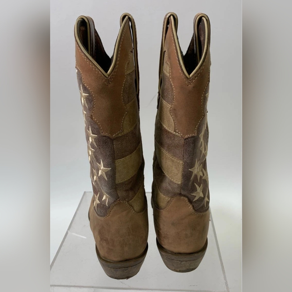Durango Beige and Brown Patriotic Flag Cowboy Cowgirl Western Boots Women 6.5 - Picture 4 of 8